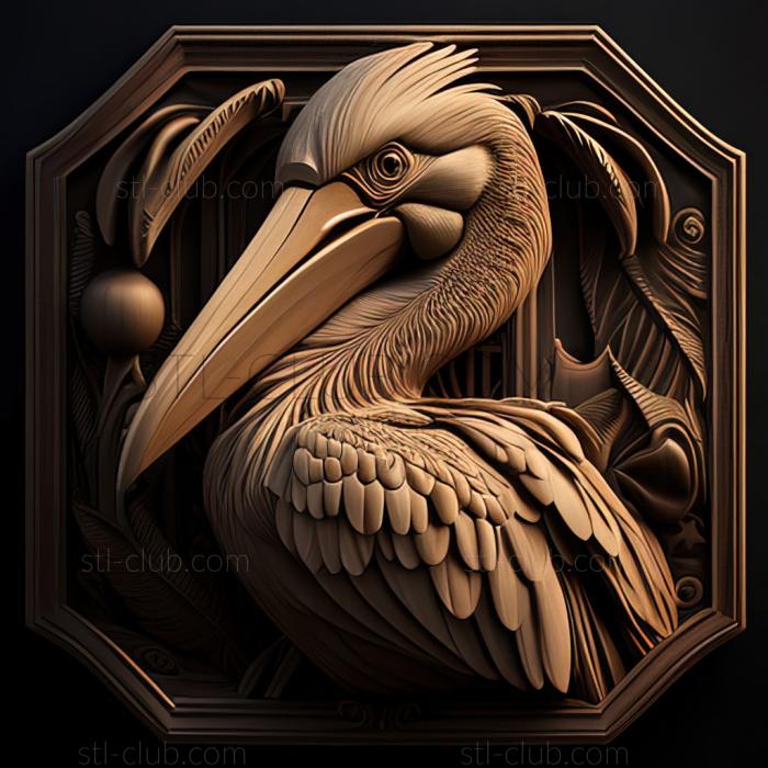 3D model st Petros pelican famous animal (STL)